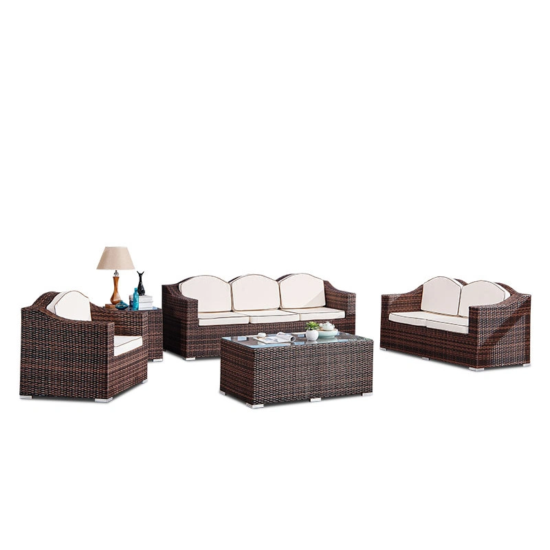 Comfortable Outdoor Wicker Sofa Balcony Rattan Furniture Home Table Set Garden Sofa