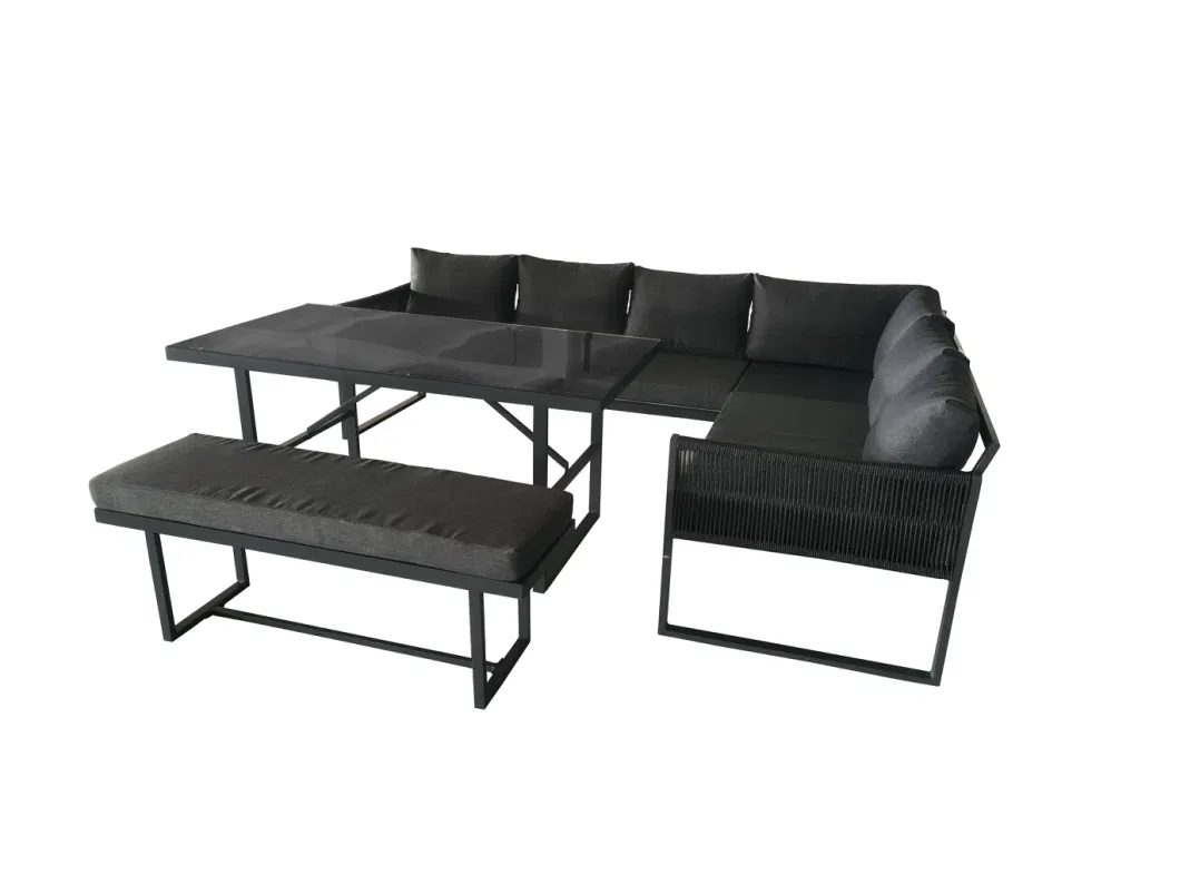 Patio Furniture Outdoor Aluminum Sofa Sectional Aluminum Corner Sofa with Coffee Table