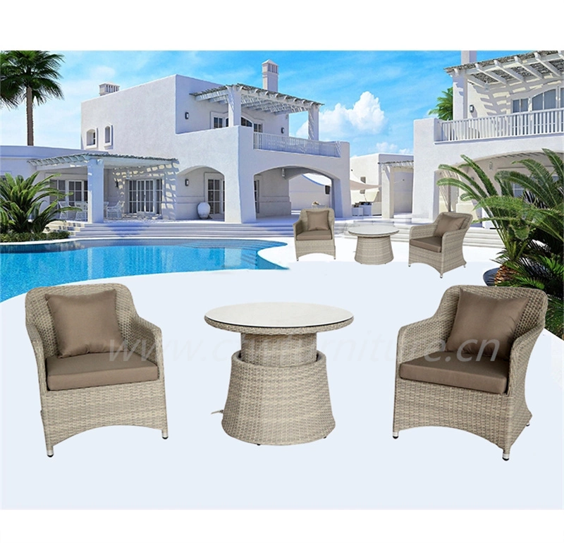 3PCS Popular Outdoor Garden Balcony Coffee Chat Set Rattan Furniture Sofa