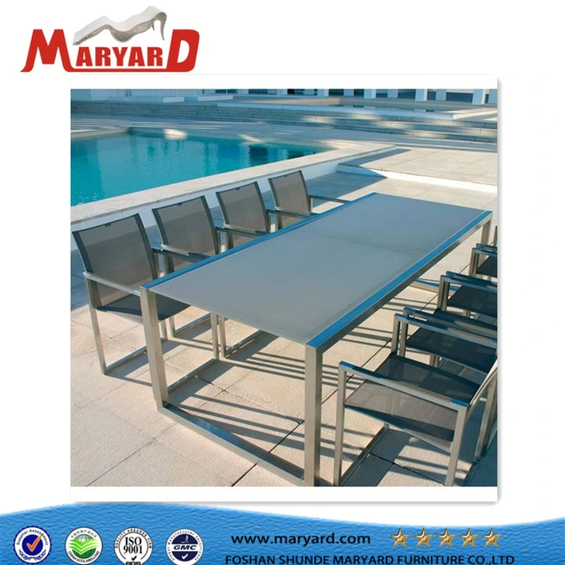 Outdoor Garden Stainless Steel Furniture Dining Set and Stainless Steel Tea Table Set