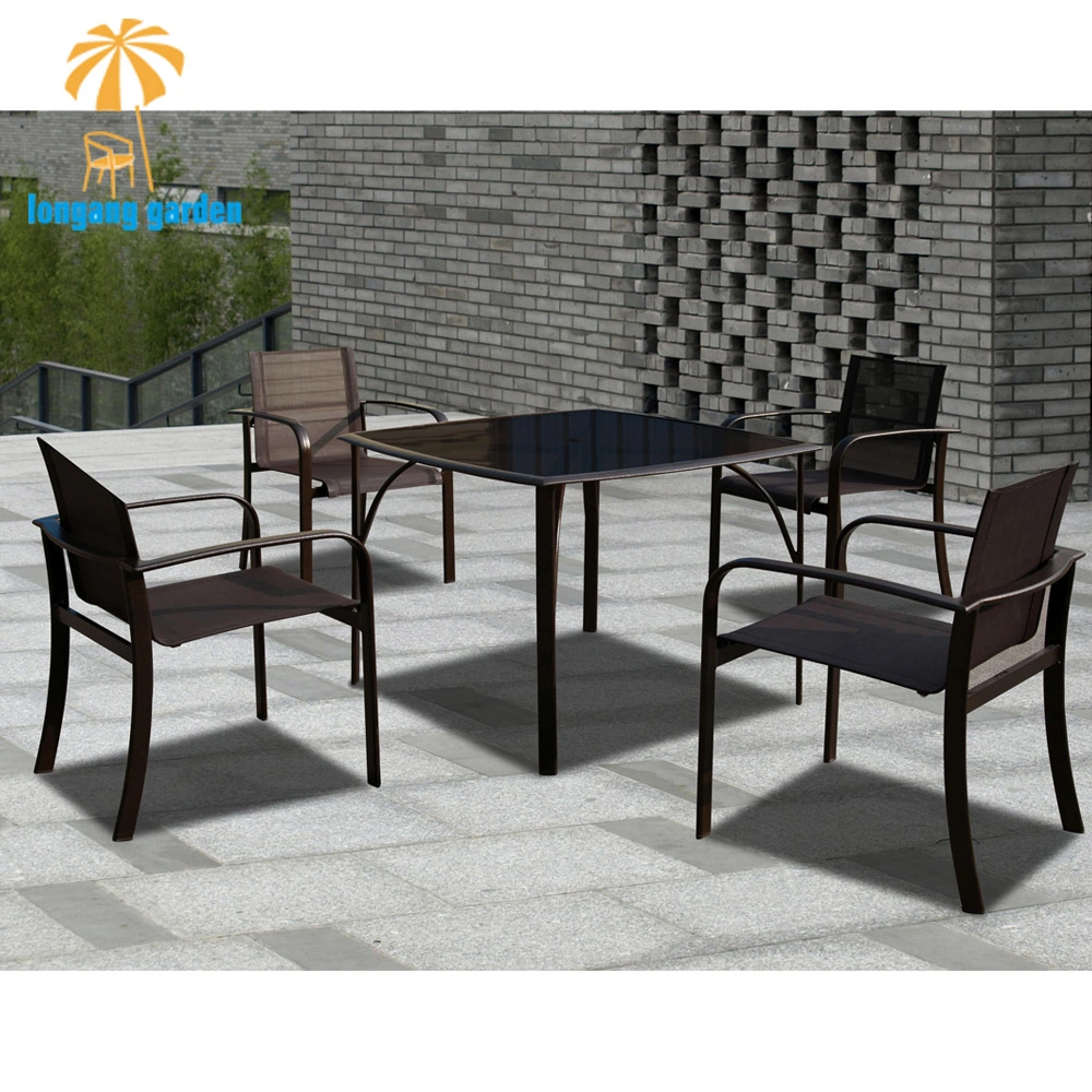 Hotel Restaurant Plywood Chair Set Outdoor Garden Patio Dining Room Furniture Set for 4