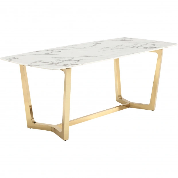 Modern Furniture Free Sample Ceramic Adjustable Gold Dining Table