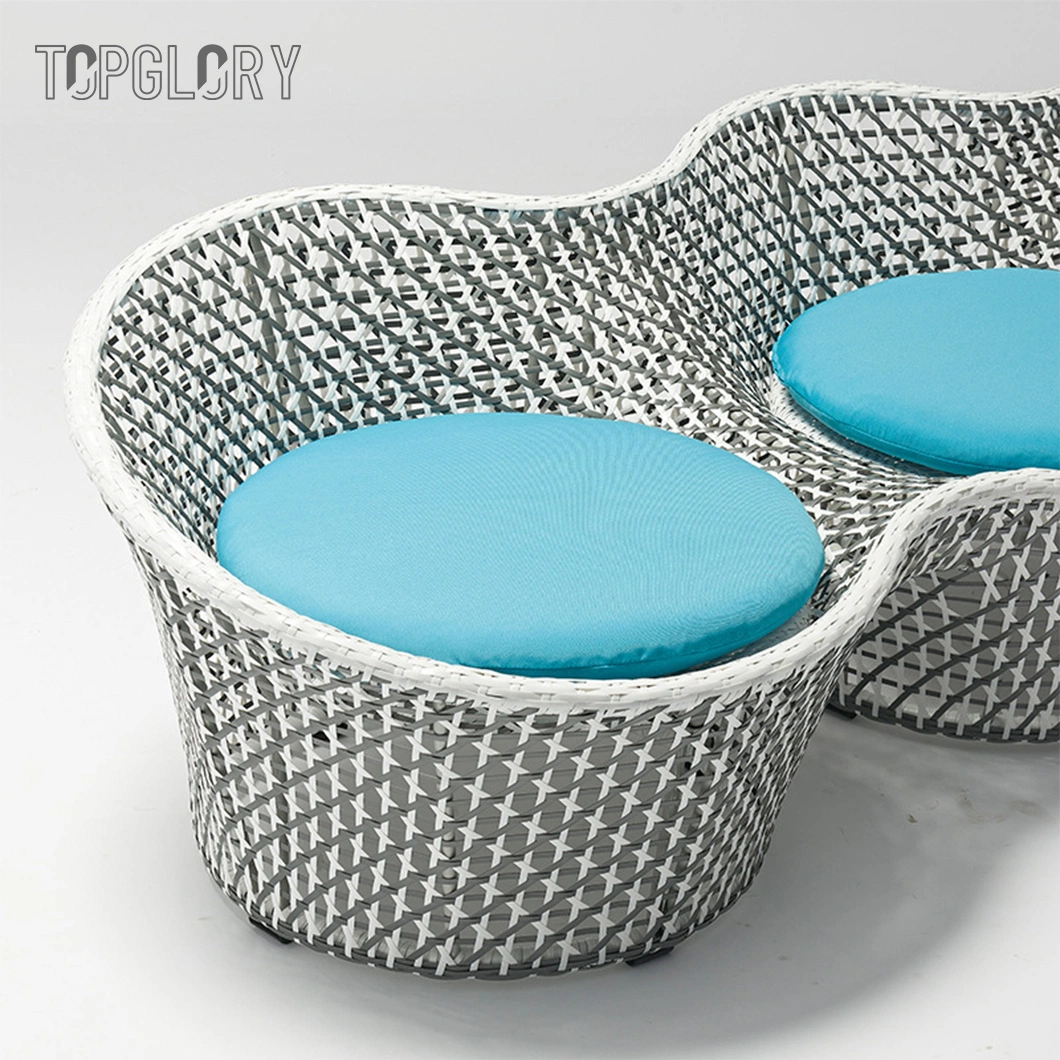 Modern Leisure Wicker Rattan Patio Hotel Swimming Pool Side Restaurant Outdoor Garden Furniture Aluminum Rope Sofa