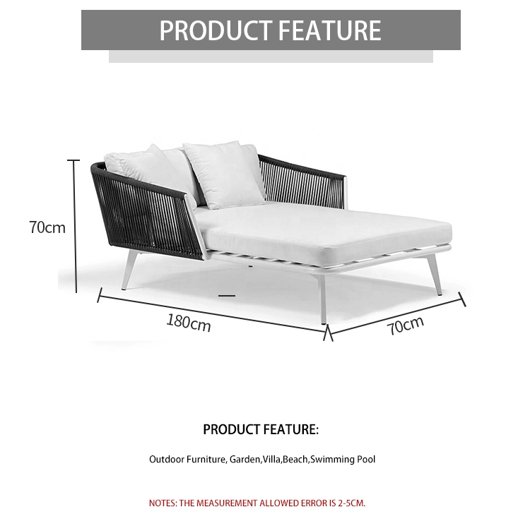 Outdoor Patio Garden Furniture Courtyard Luxury Aluminum Chaise Sun Lounger