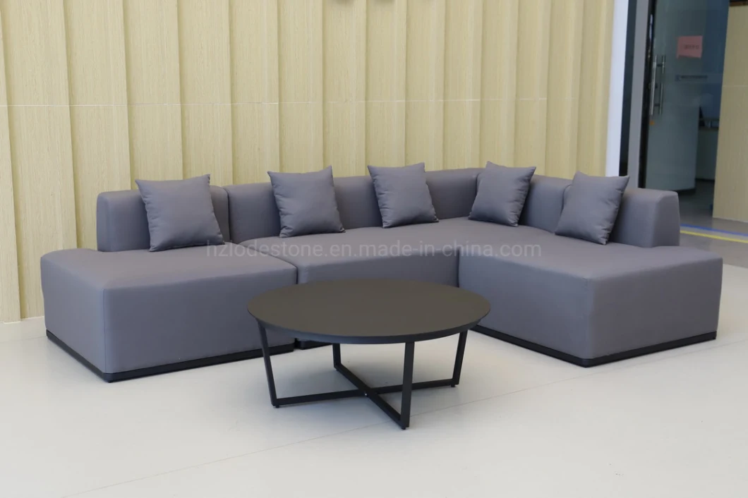 4PCS Modern New Style Garden Furniture Fabric Furniture Modular Sofa Set Aluminium Outdoor Faric Furniture