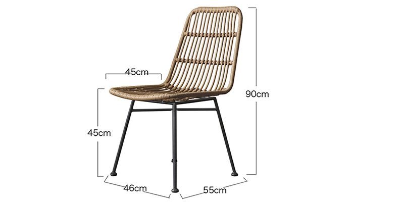 Factory Wholesale Rattan Patio Dining Set Furniture Outdoor Garden Metal Frame Wicker Chairs