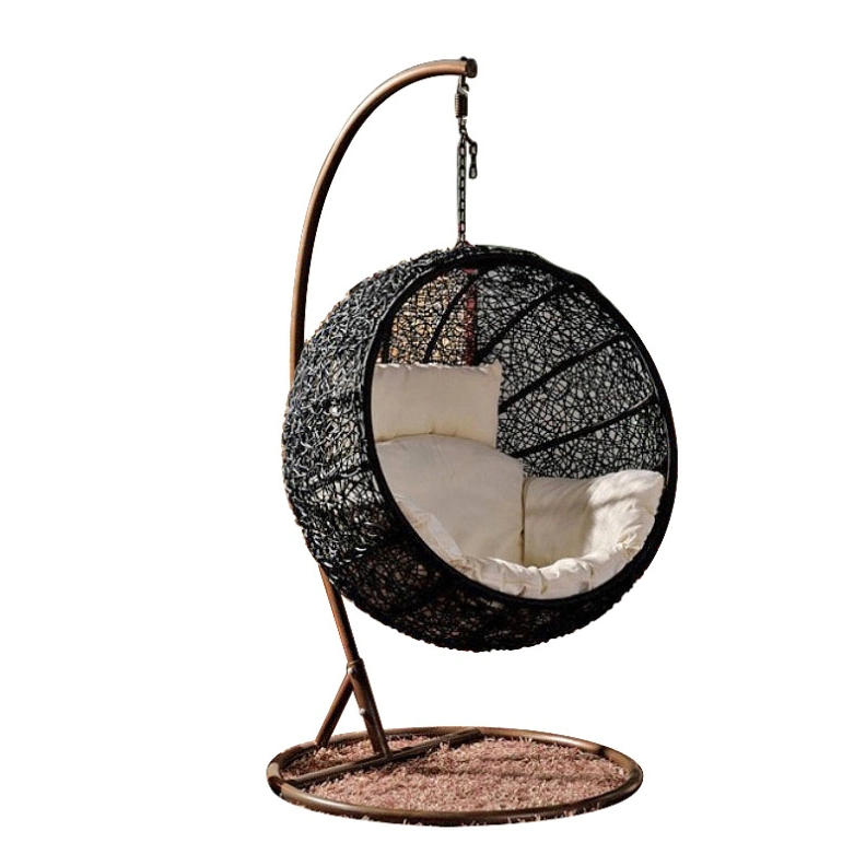 Modern Leisure Garden PE Rattan Wicker Furniture Home Resort Hotel Villa Outdoor Indoor Hanging Metal Swing Chair