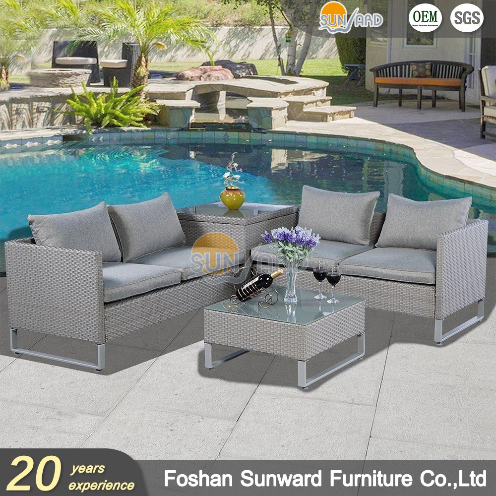 Customized Patio Garden Outdoor Hotel Leisure Wicker Rattan Sofa with Cushion