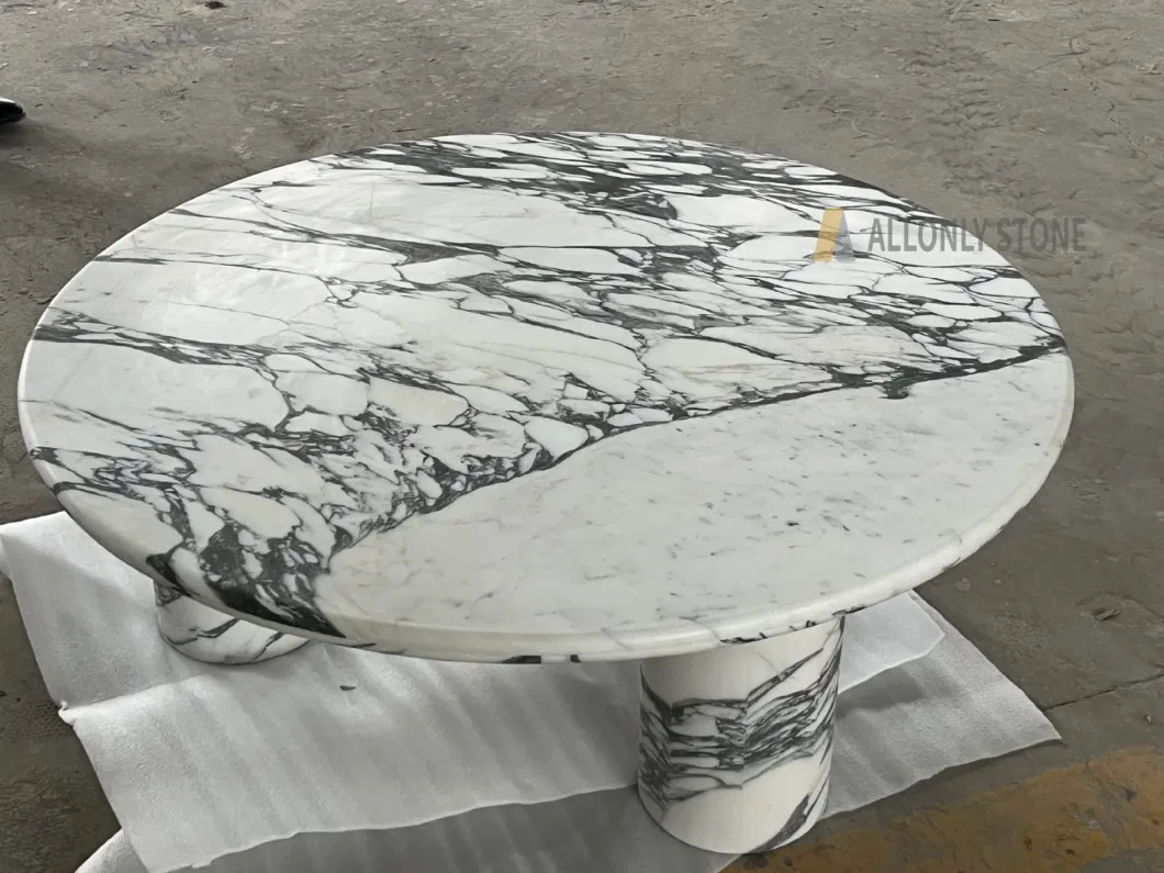 Round/Square/Oval Italy Arabescato White Marble Dining/Coffee Table/Side Table/Console Table/End Table for Hotel Home Restaurant Living Room Stone Furniture