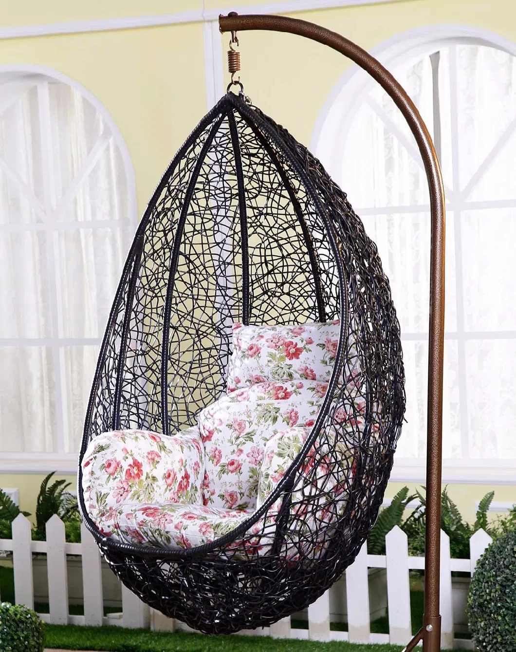 2020 New Design Garden Rattan Furniture Metal Frame Swing Chair