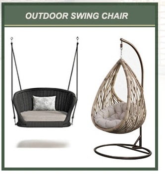 New Style Outdoor Garden Patio Furniture Aluminum Frame Braided Rope Swing Chair