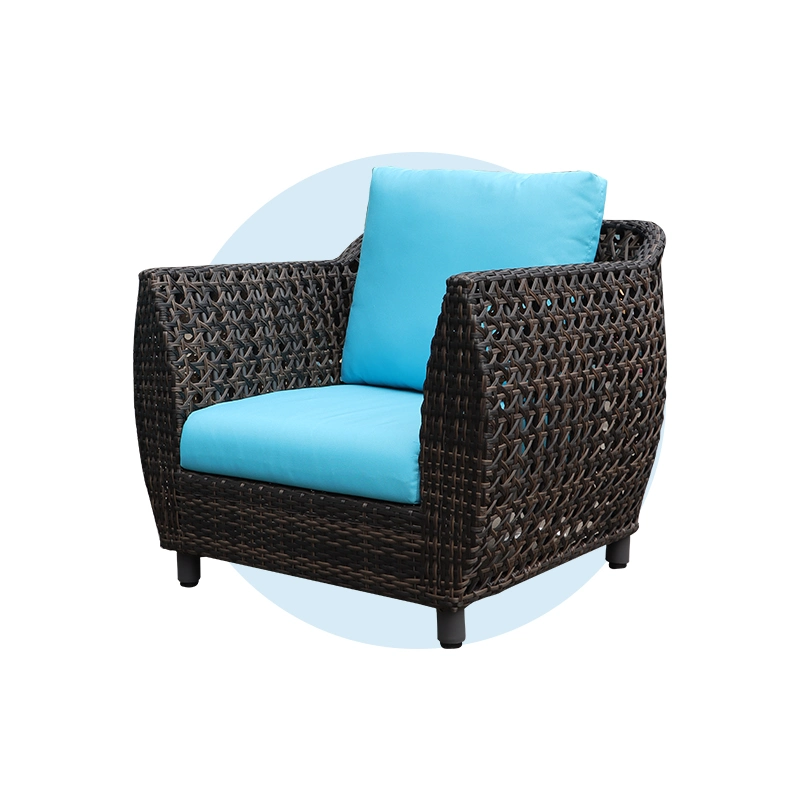 Best Outdoor Black Modern Wicker Rattan Patio Furniture Courtyard Furniture Small Patio Sofa