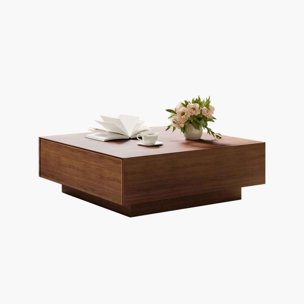 Modern Coffee Table Minimalist Wood Veneer Coffee Tablefully-Assembled 35&quot;