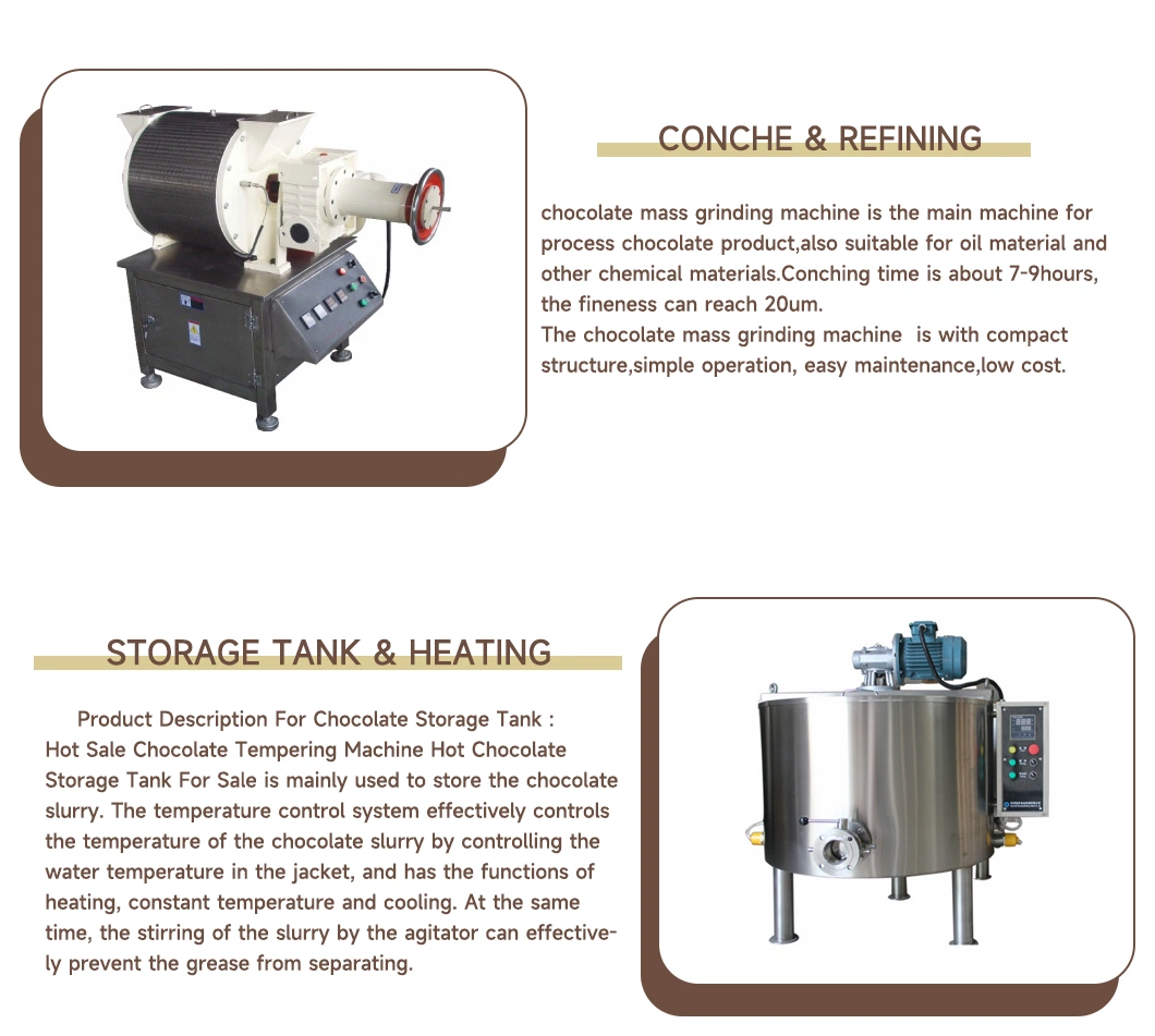 Full Automatic Chocolate Conche Refiner Tempering Molding Cooling Tunnel Machine Equipment Maker