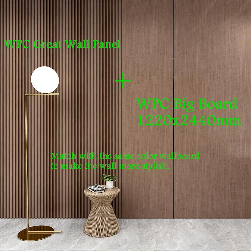 Indoor Decoration WPC Ecological Integrated Semi-Round Plate Board Half Round Fluted Wall Panel 150mm