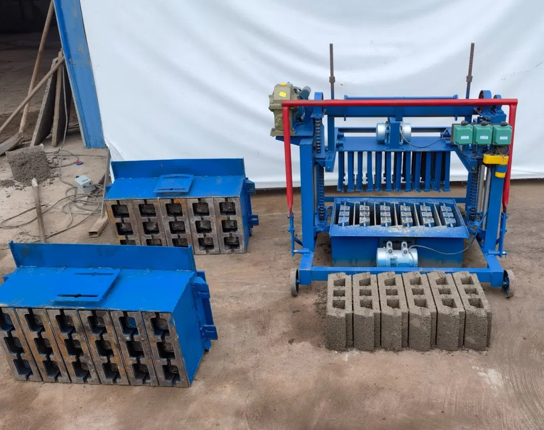 Chain Lifting Paving Brick Molding Machine Interlocking Hollow Block Brick Maker