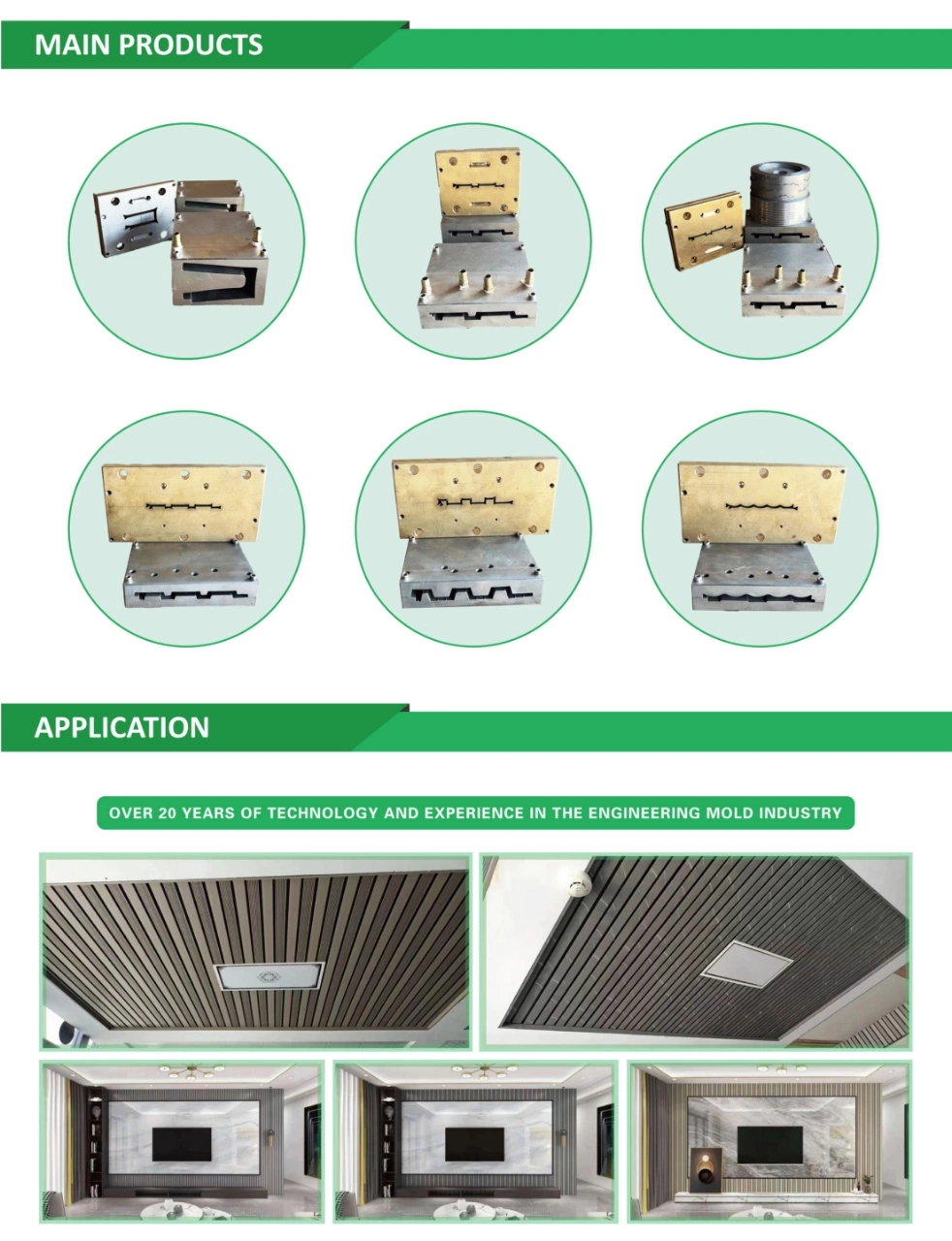 Customized Plastic Injection Polystyrene Mould PS Skirting Moulding with FCC CE Certification