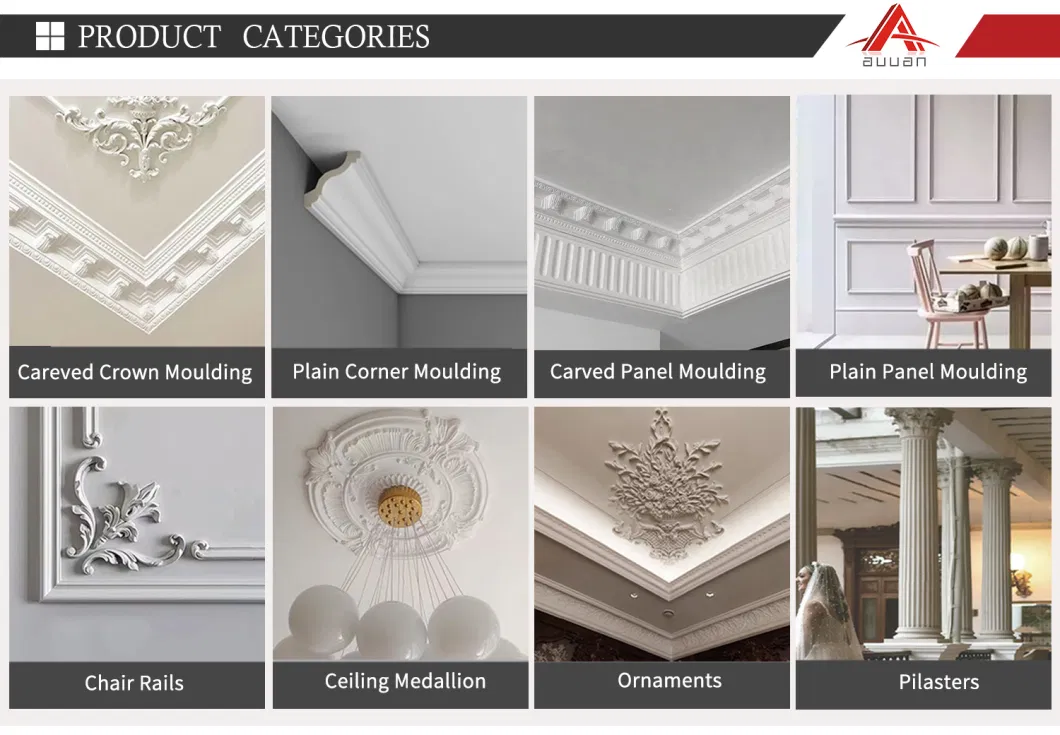 Auuan Polyurethane Millwork Brackets Beauty Cheap Decorative Wall Panel PU Molds