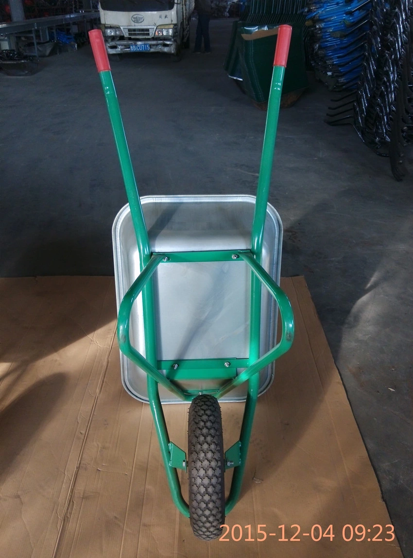 Heavy Duty Garden Construction Wheelbarrow with Galvanized Half Round Tray