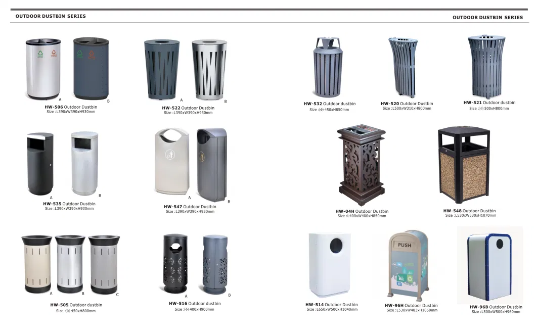 Stainless Steel Half Round Trash Can for Shopping Mall