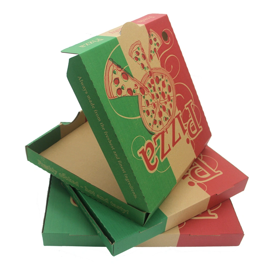 Size Shape Customizable Bio-Degradable Food Grade Kraft Paper Pizza Sandwich Fast Food Packing Paper Box