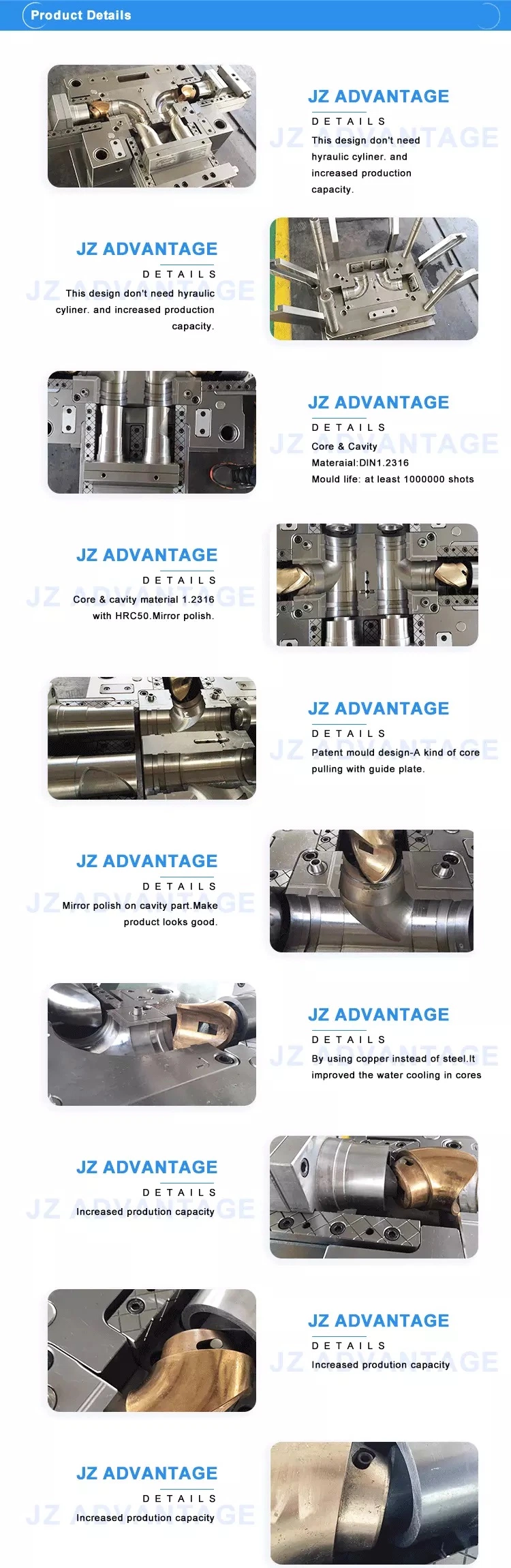 Plastic Injection PVC Collapsible Core Tee Mould