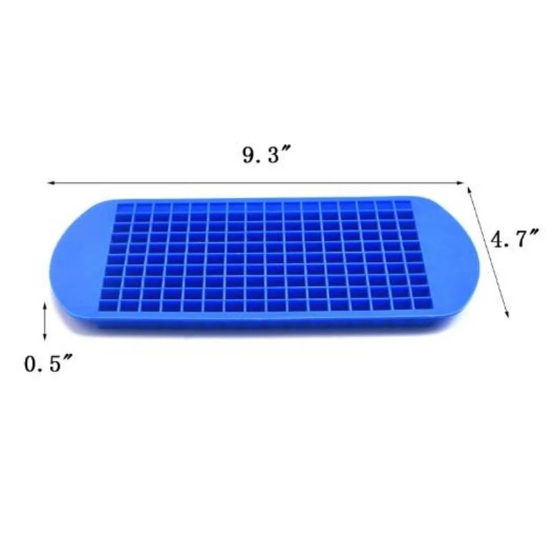 Blue 160 Cells Molds Square Shaped Ice Tray Mini Silicone Material