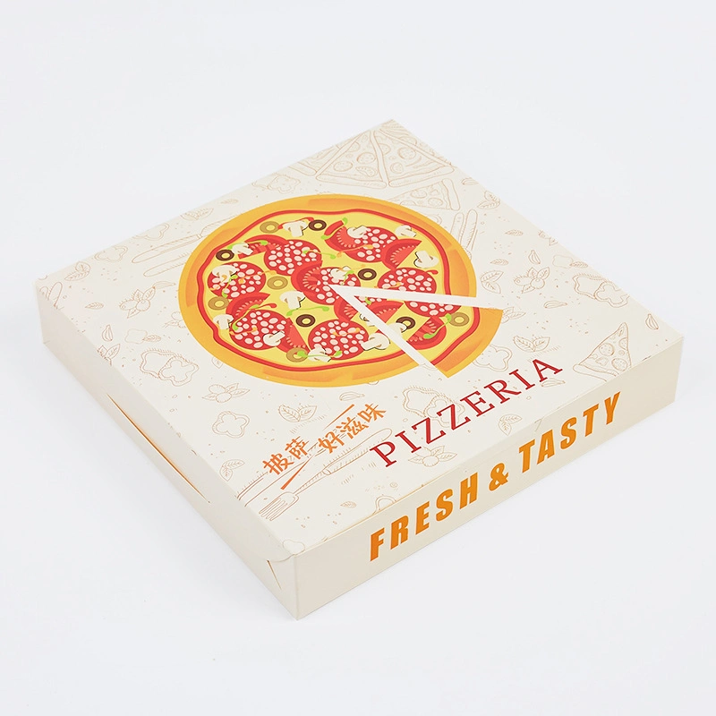 Size Shape Customizable Bio-Degradable Food Grade Kraft Paper Pizza Sandwich Fast Food Packing Paper Box