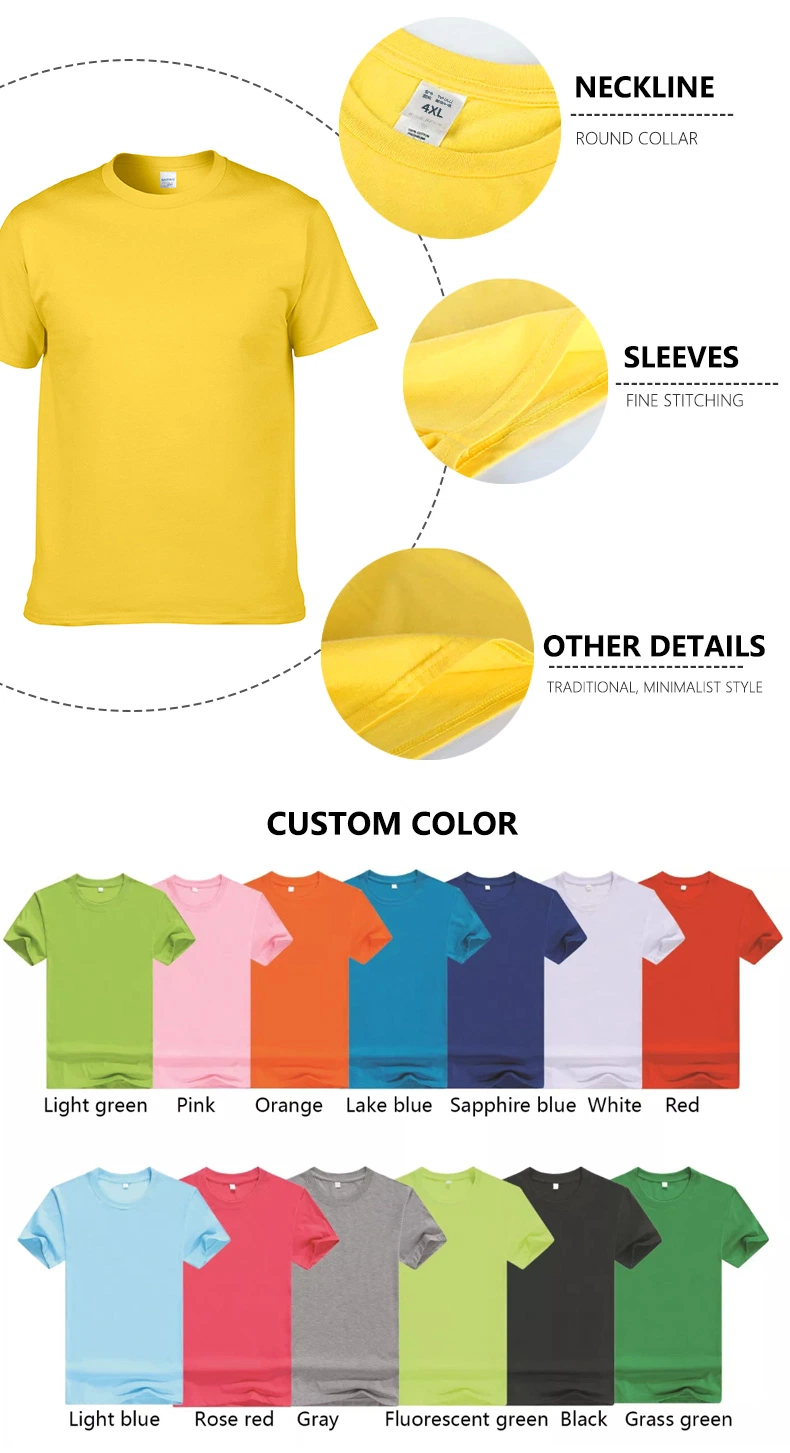 Customized Round Neck Half Sleeve Multicolor Tshirt Custom Heat-Transfer Printing Reflected Light T Shirt Men&prime;s Cotton T-Shirt