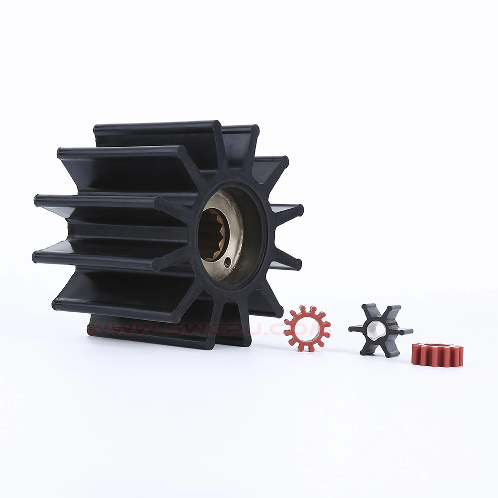 Molded Wear Resistant Rubber Water Pump Impeller with Brass Core