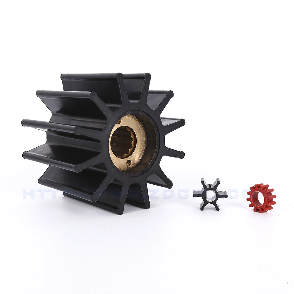 Molded Wear Resistant Rubber Water Pump Impeller with Brass Core