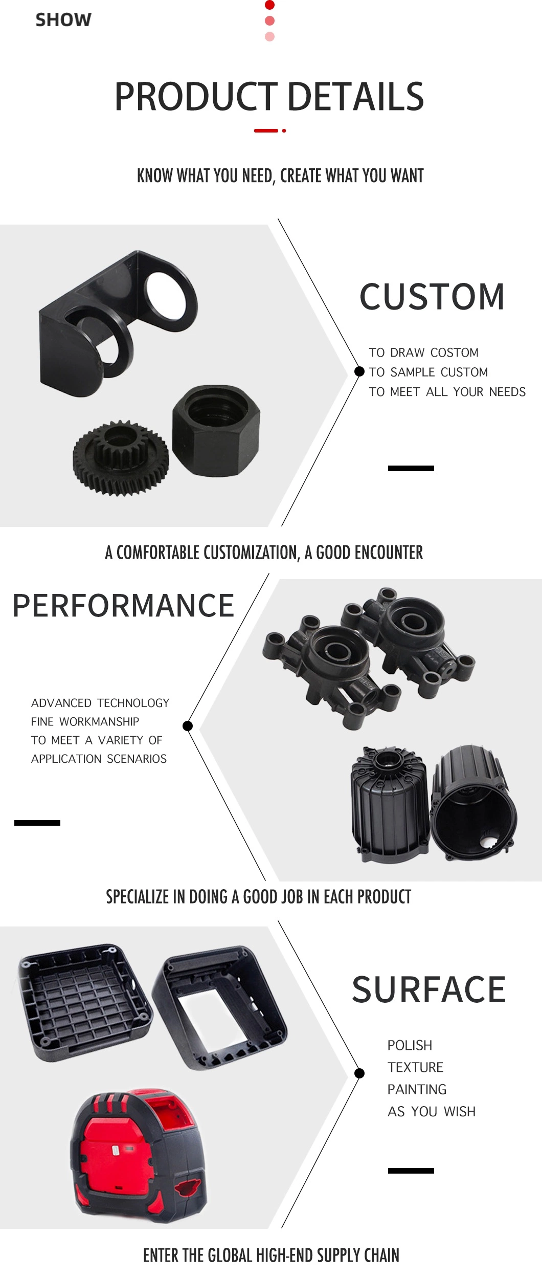 Injection Mold Processing Nylon Shaped Parts Precision Open Mold Plastic Mold/Mould/Molding