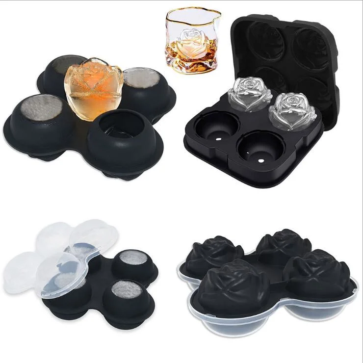 3D Silicone Rose Shape Ice Mold Suitable for Summer