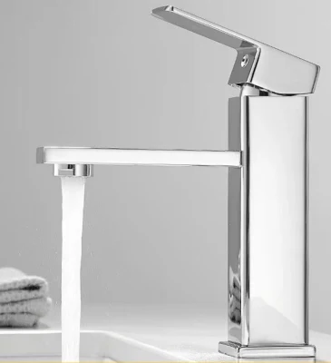 Copper Bottom Square Single Hole Brass Body Wash Basin Faucet