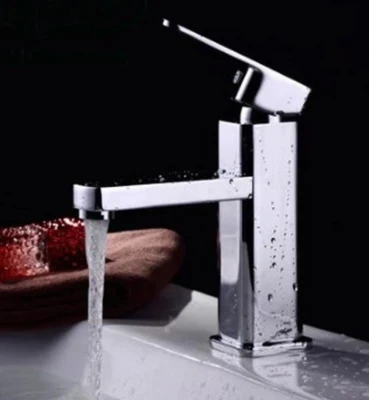 Copper Bottom Square Single Hole Brass Body Wash Basin Faucet