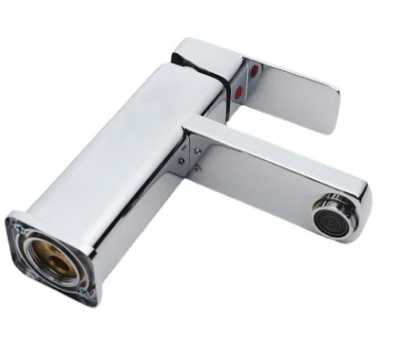 Copper Bottom Square Single Hole Brass Body Wash Basin Faucet