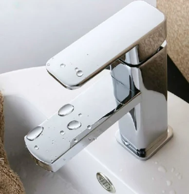 Copper Bottom Square Single Hole Brass Body Wash Basin Faucet