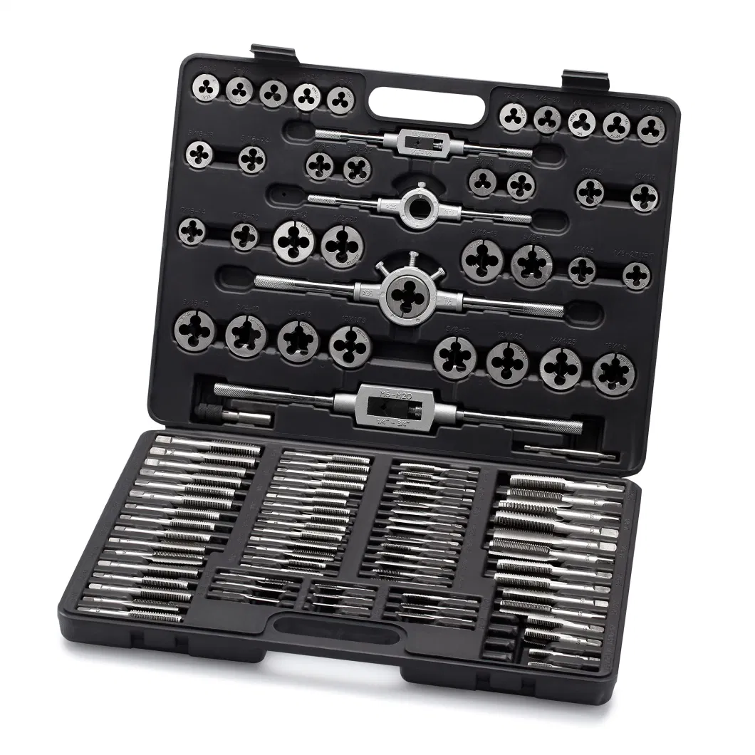 Alloy Steel Hand Tools 110PCS Tap and Die Threading &amp; Sets Size 1/2-3/4 Tap&Die Set of Taps Dies Metal Large Imperial