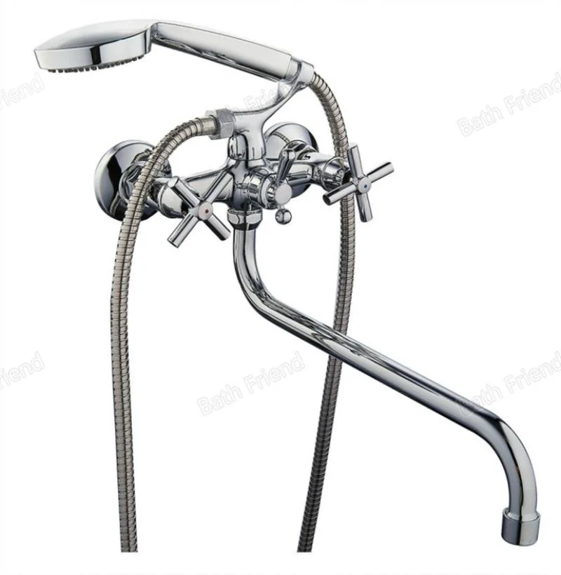 Zinc Long 18-30cm Bottom Spout Russia Tadzhikistan Hotel Project Used Bath Shower Mixer Faucet