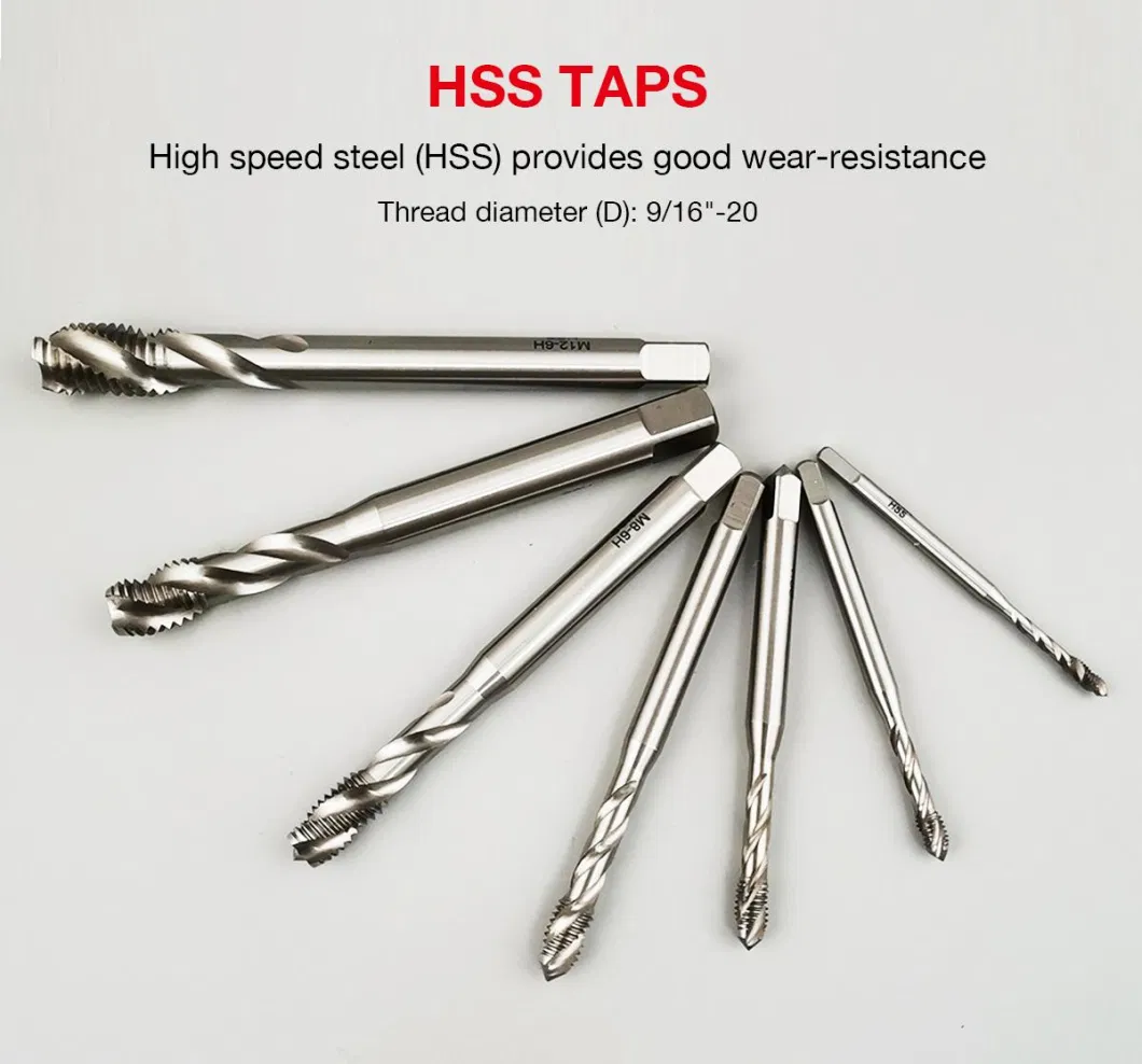 DIN371 Spiral Pointed HSS Thread Taps, HSS Taps and Dies