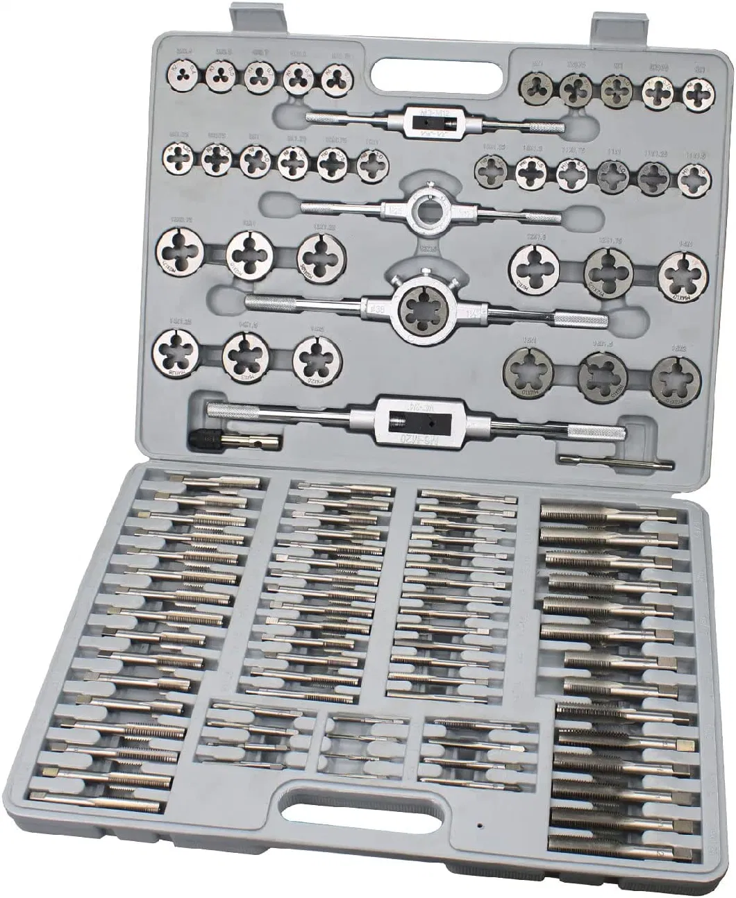 Alloy Steel Hand Tools 110PCS Tap and Die Threading &amp; Sets Size 1/2-3/4 Tap&Die Set of Taps Dies Metal Large Imperial