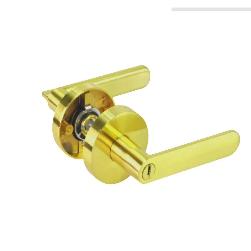 Contemporary Slim Round Design Easy Open Good Quality Lever Laxury Golden Door Handles