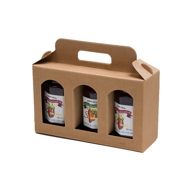 2/3 Pack Wine Juice Packing Boxes Die Cut Handles Ecofriendly