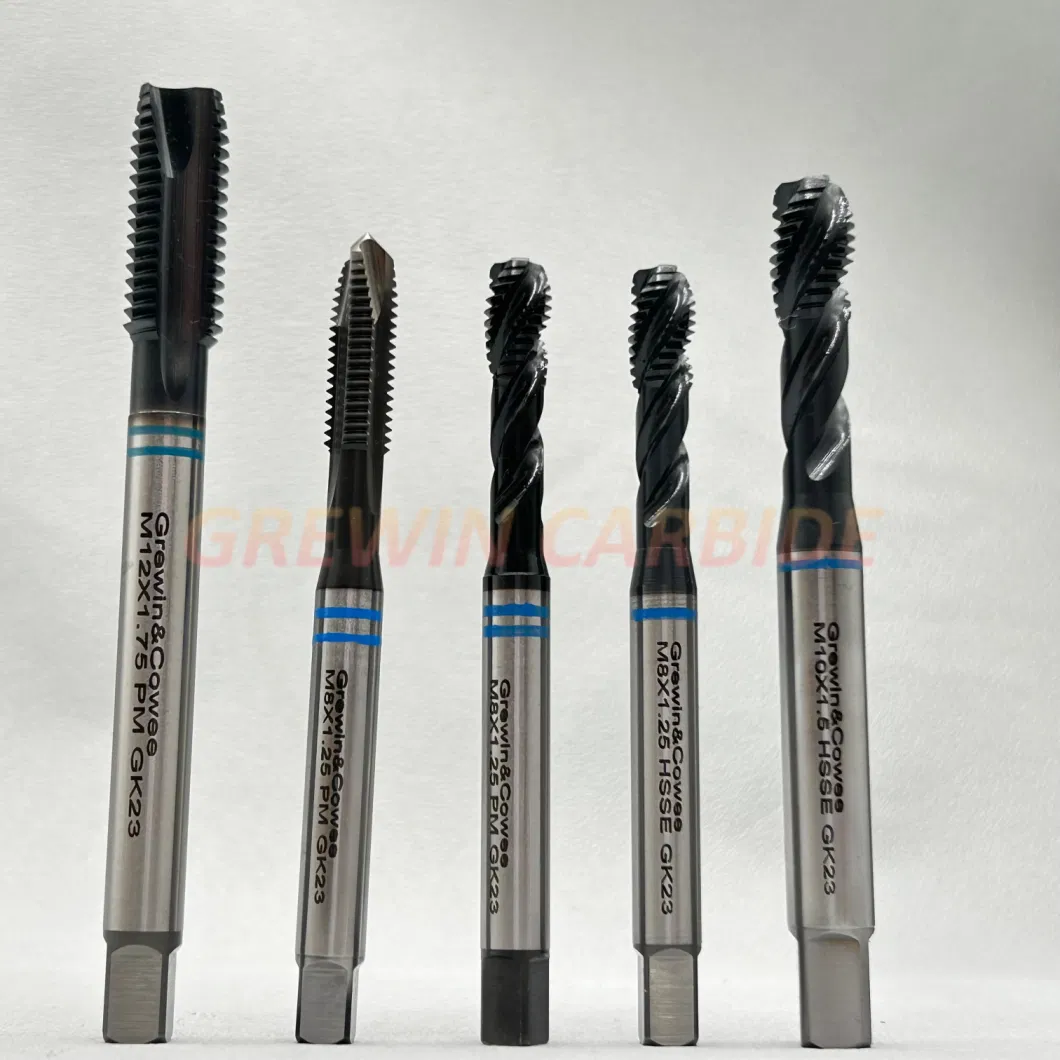 Grewin-High Performance HSS-E Pm Straight Tip Taps Threading Tools Machine Tap HSS Cobalt Hsse Spiral Taps