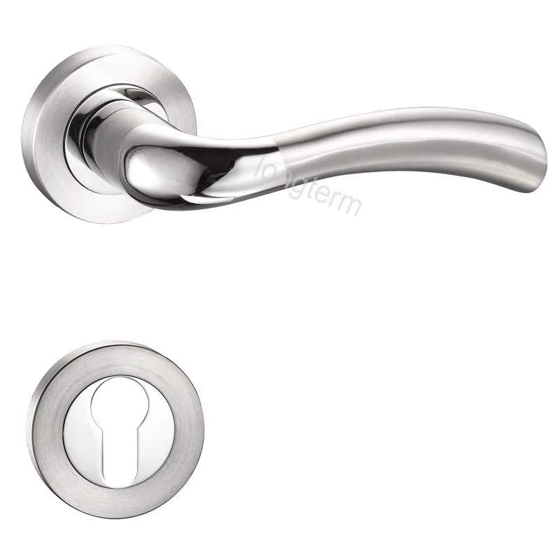 Interior Bedroom Stainless Steel Tubular Lever Round Rosettes Mortise Door Lock Handle