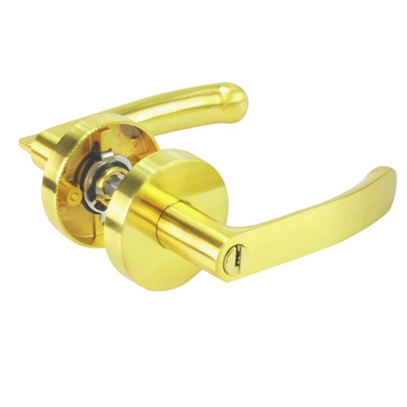 Contemporary Slim Round Design Easy Open Good Quality Lever Laxury Golden Door Handles