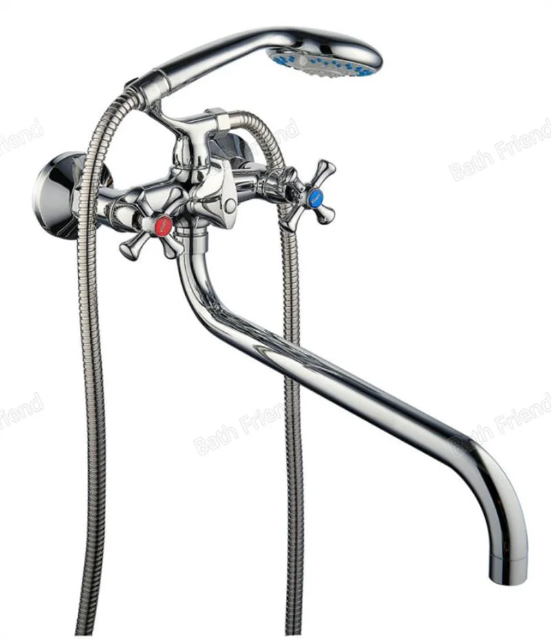 Zinc Long 18-30cm Bottom Spout Russia Tadzhikistan Hotel Project Used Bath Shower Mixer Faucet