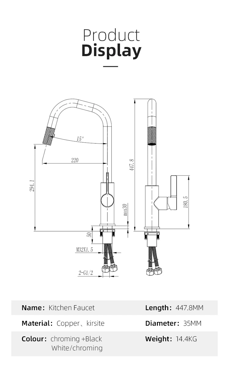 Gun Grey Hot Cold Mixer Waterfall Pull out Down Sink Kitchen Faucet Single Hole Multiple Water Outlets Rotation Tap