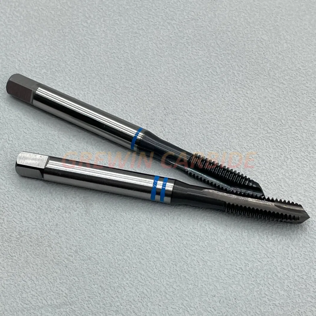 Grewin&Cowee-High Quality Hsse HSS-Pm Machine Taps Spiral Point Tap DIN371 DIN376 with Blue Ring for Through Hole for Stainless Steel, Nickel Alloy, Titanium
