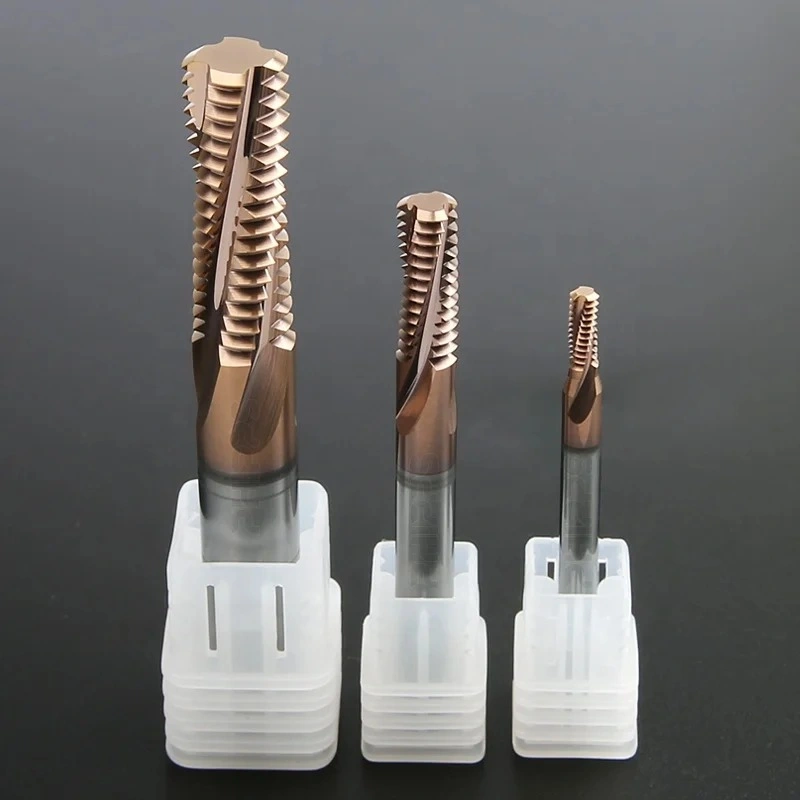 Single Flute Spiral End Mill Three-Tooth Solid Carbide Thread End Mill Full-Tooth Thread Mill Support Non-Standard Customization